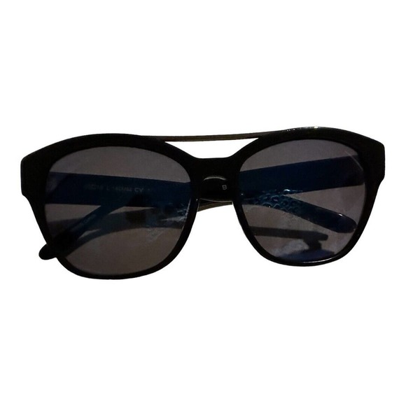 BCBG MAXAZRIA 55/16/140- BLACK Frames Blue Lens Semi-Cat Eye Sunglasses Women - Picture 7 of 11